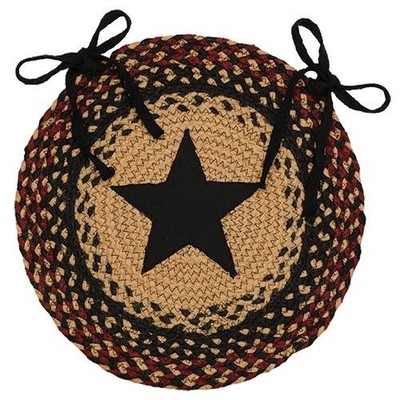 Primitive Blackberry Star Braided Jute Chair Pad Set of 6