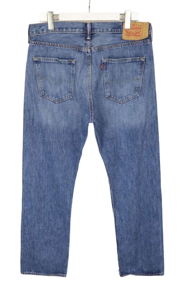 Levi's 501 Vaqueros Hombres W36/L32 Triquitos Botón Fly Corte Recto Descolorido - Imagen 2 de 4