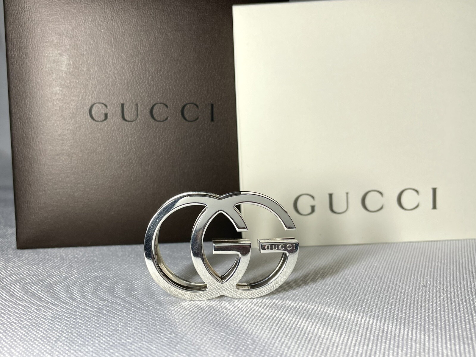Rare Gucci GG DoubleG Money Clip Wallet in AG925 Silver