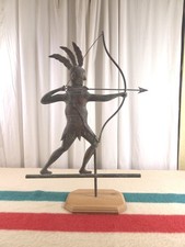 Vintage Molded Copper Native American Indian Weathervane Verdigris Patina