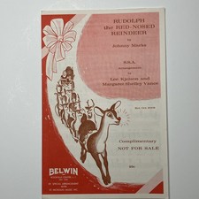 Lote de partituras corales navideñas vintage Belwin Rudolph Pageant Cantata años 40