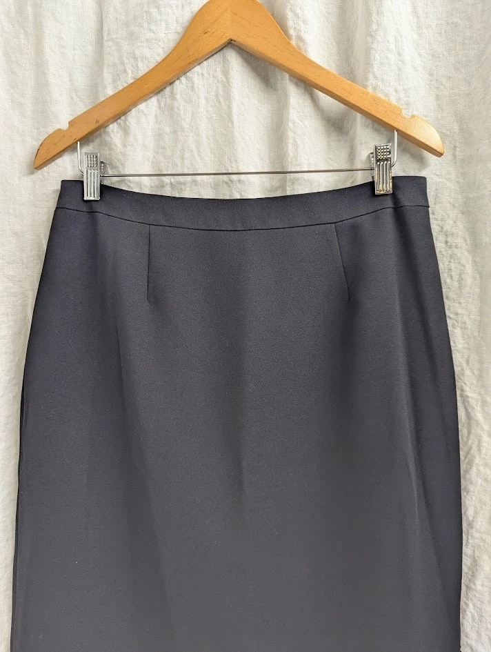 Adrianna Papell Mujer Talla 14 Falda Negra Detalle Cuentas, Años 90 Vintage C14 Foto 2 de 4