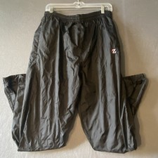 Vintage Jerzees Windbreaker Track Pants Size L Zip Ankles Joggers Y2K Black