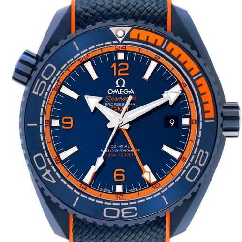 Omega Planet Ocean Big Blue GMT Mens Watch 215.92.46.22.03.001 Box Cards