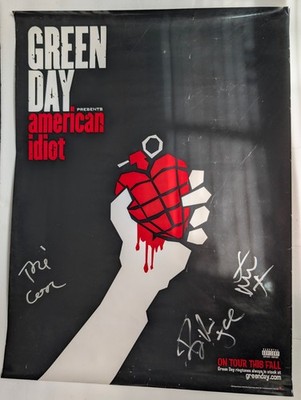 SIGNED Green Day American Idiot Poster (Billie Joe, Tré Cool, Mike Dirnt)