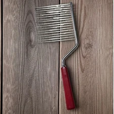 Red Bakelite Handled 10.5" Cake Breaker Angel Food Cutter Vintage Kitchenware