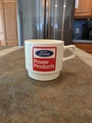 Vintage Ford Power  Products Advertising Milk Glass Stacking Mug