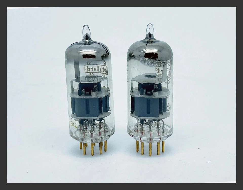 2 Mullard E88CC 6922 Test Low Good Philips 7L1 D Getter 𝛥8G Vacuum Tube - Image 4 of 4