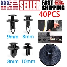 40PCS 8-10mm Bumper Clips Retainer Auto Car Plastic Rivets Fastener Fender Push