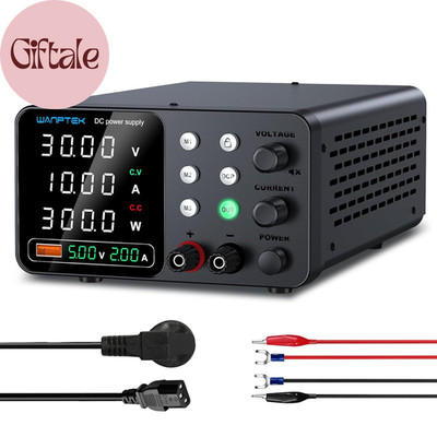 WANPTEK DC Bench Power Supply 30V 10A, Regulated Variable Lab Power Supply with