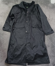 Aigle Rain Coat Size Small 34/35 Black Waterproof Long with Packed Hood Nelson