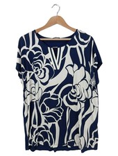 VIA APPIA DUE Schlupf-Bluse Damen Bluse Gr. DE 46 blau-weiß Casual-Look