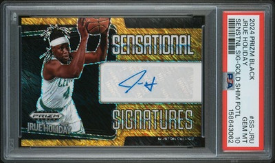 Jrue Holiday 2024-25 Prizm Black Sensational Signatures GOLD Auto 01/10 PSA 10