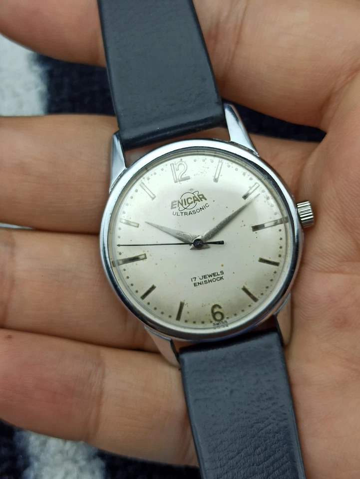 RARO RELOJ MECÁNICO ULTRASÓNICO ENICAR SUIZO AÑOS 70 Foto 2 de 4