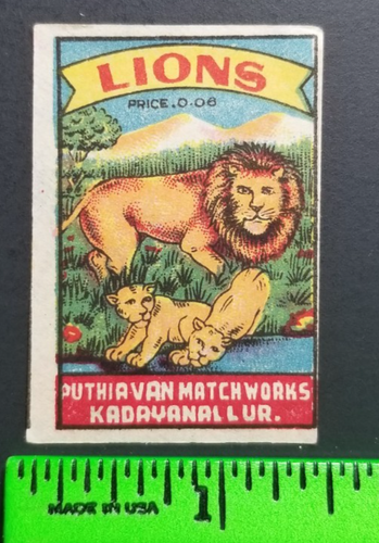 Vintage Lion With Cubs Safety Matches Matchbox Label EBay vintage-lion-with-cubs-safety-matches-matchbox-label-ebay