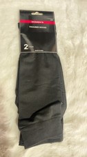 NWT BLACK TROUSER SOCKS WOMENS SIZE 4-8 2 PAIRS