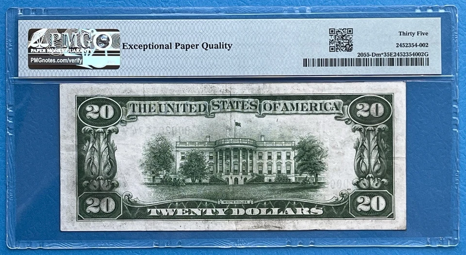 $20 1934A MULE STAR CLEVELAND FRN POP 6 PMG 35 EPQ CHOICE VF FR 2055-DM* D BLOCK - Image 4 of 4