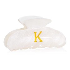 Initial Cute Hair Clips - White Letter Elegant Hair Claw Clips, Fashion White-K