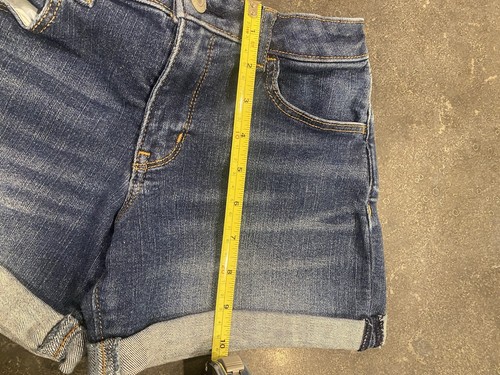 GAP Girls Denim Stretch Midi Rolled Cuff Shorts Adjustable Waistband Size 10 - Picture 4 of 7