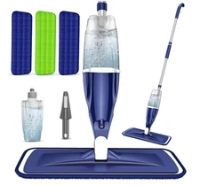 Microfiber Spray Mop with 3 Washable Pads, Wet/Dry for Hardwood & Tile