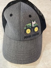 John Deere Toddler sized Trucker Snap Back Hat Grey with JD Tractor Logo