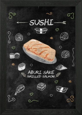 Aburi Sake gegrillter Lachs gerahmtes Wandbild Poster Leinwanddruck Bild