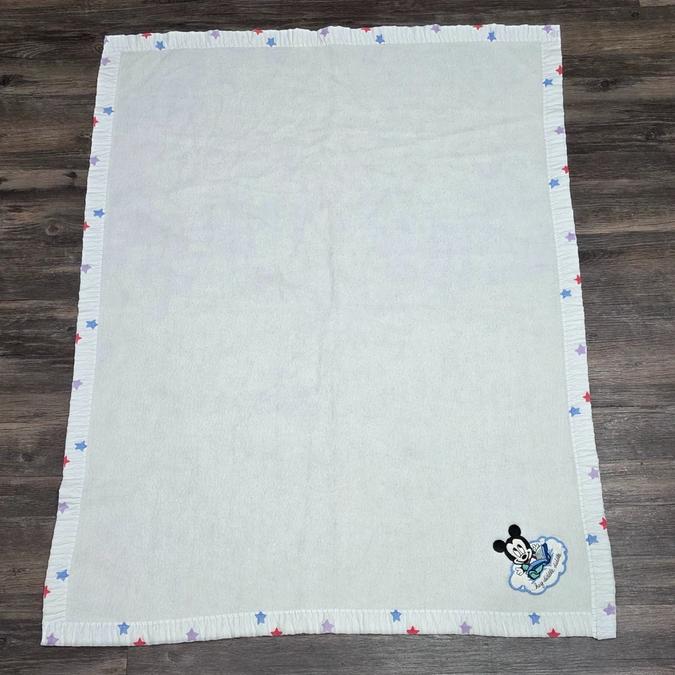 Manta de cuna de franela acrílica vintage Dundee Baby Mickey con adornos 35x45 #903 Foto 2 de 4