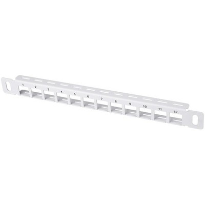 Kabelmanagement Patchpanel Ethernet 12 Port Keystone 10 Zoll Weiß