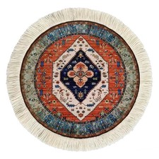 Round Persian Style Carpet Mouse Pad Vintage Miniature Bohemian Rug Desk