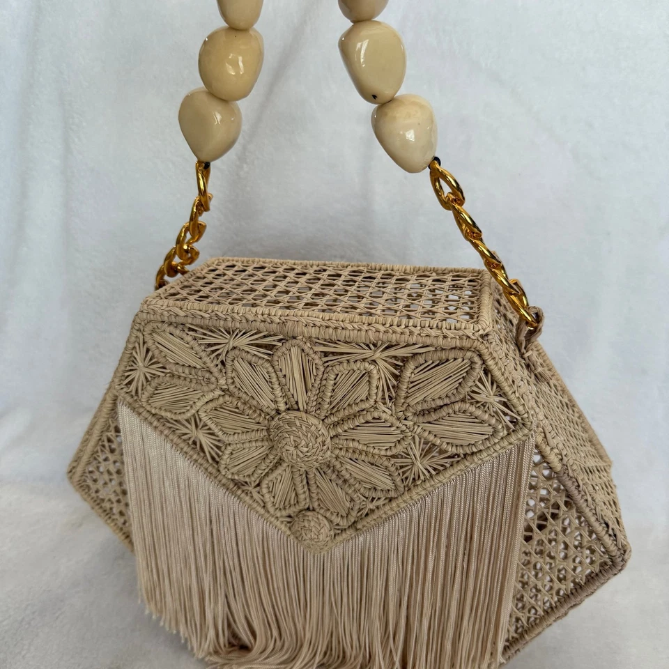 Bolso Bandolera Boho Macrame con Flecos Foto 2 de 4