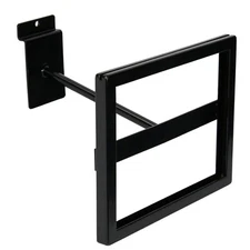 Slatwall Sign Holder Black Holds 7" W x 5 ½" High Signs Metal Slat Wall
