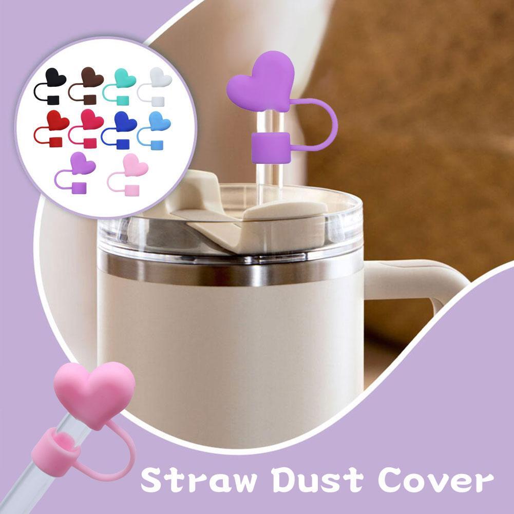 Straw Cover Love Heart Straw Cover Silicone Straw Cover Reusable Dust-proof GXX