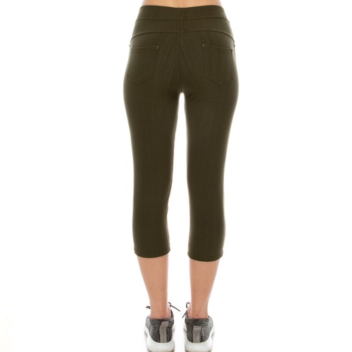Mujer Denim Looks Elástico Capri Largo Leggings Pantalones Cortos Leggings - Imagen 25 de 25