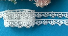 5/8 inch wide white embroidered trim ribbon price per yard