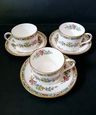 Set Of 3 Coalport Ming Rose Teacup and Saucer Fine Bone China England Vintage