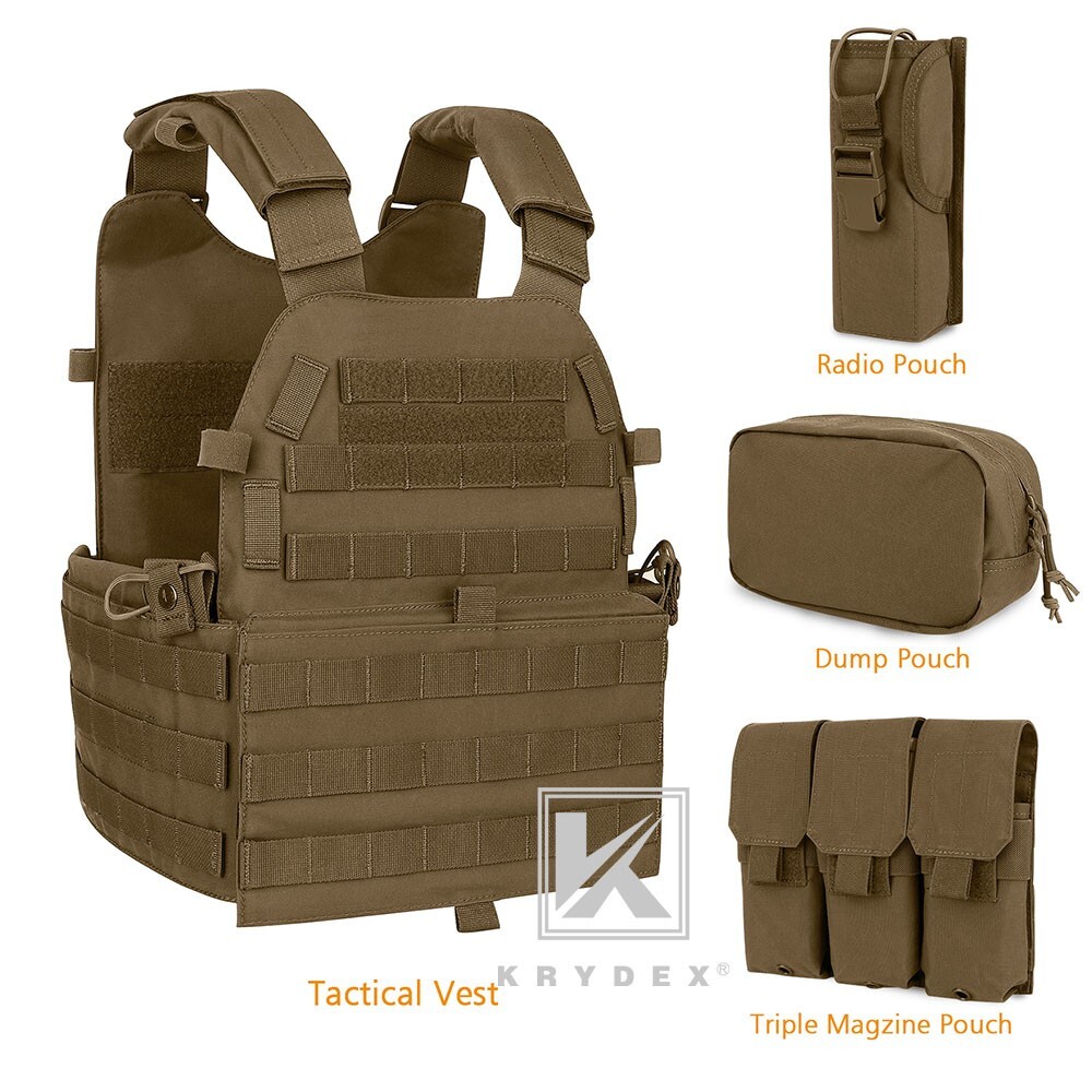 KRYDEX LBT-6094A Plate Carrier Army Body Armor Vest w/ Mag