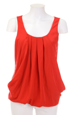 H&M Blouse Top Pleated D 36 red #7389