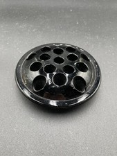 Vintage Black Amethyst 16-Hole Glass Flower Frog