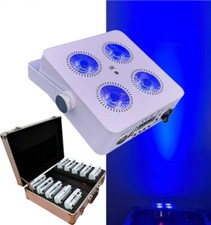 10pc case Mini 4x18w RGBWA UV led par light IR WIFI wireless battery DJ lighting