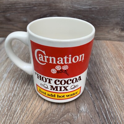 Vintage Carnation Hot Cocoa Mug Ceramic Nestle Advertising Collectible
