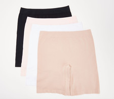 Breezies Women's Set of 4 Cotton Long Line Panty Pack Solid Basic 1X Plus Size