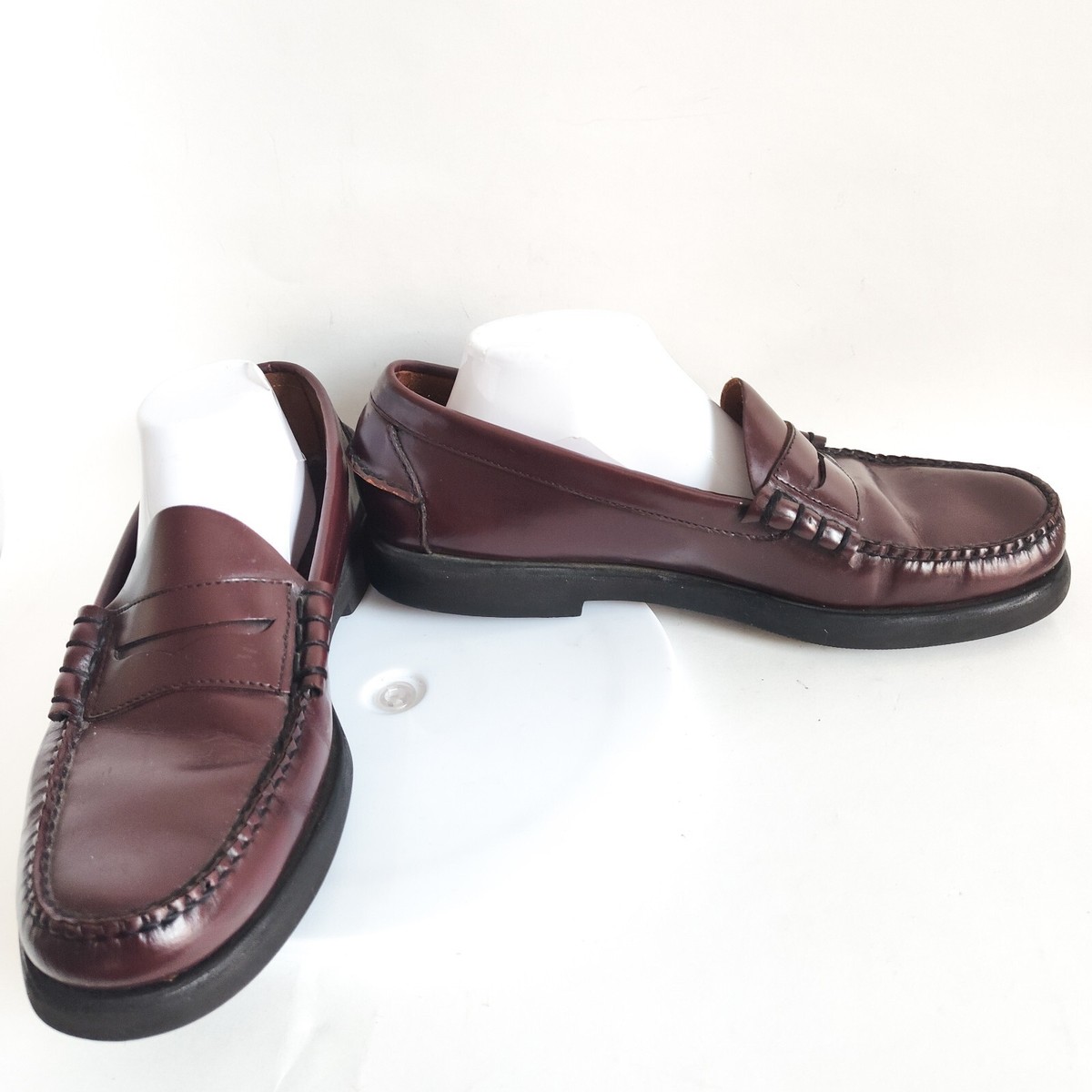 LL Bean Penny Loafers Burgundy Leather Slip On Loafers Shoes  display picture 2