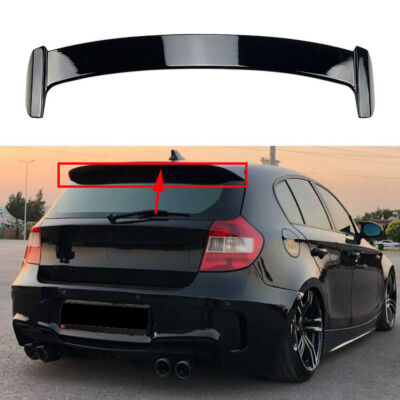For 08-11 BMW 1 Series E87 LCI Hatchback ABS Gloss Black Rear Roof Spoiler Wing