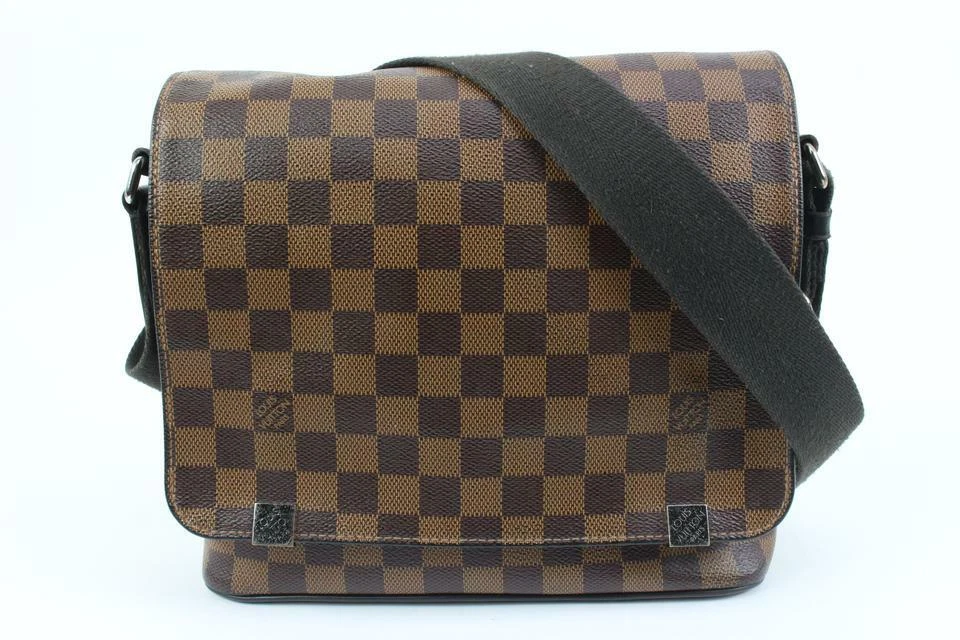 LOUIS VUITTON District PM Damier Ebene Canvas Messenger Bag Brown