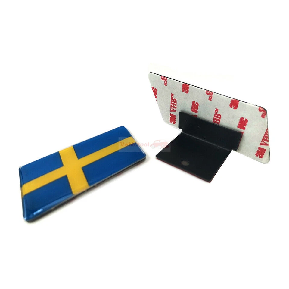 Suecia SE Bandera Coche Resina Parrilla Frontal Parrilla Emblema Insignia Adhesiva Para Todos los Coches Foto 2 de 4