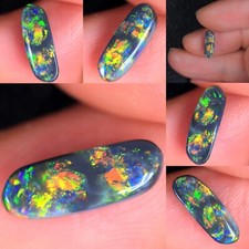 1.20 TCW COLORFUL Australian LR Natural BLACK GEM OPAL KucinaOpals  VIDEO