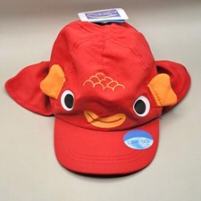 Toddler Sun Protection Hat UPF50 Protection Smiling Red Fish Back Neck Cover NWT