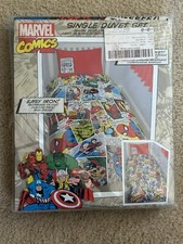 NEW bedding Set Marvel Comics, Single Duvet Set with Pillowcase, Avengers, Strip
