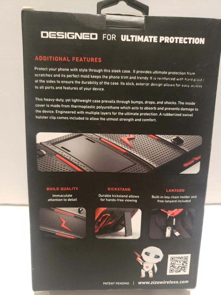 Zizo Bolt Cover Black For ZTE Max XL Blade X Max Tempered Glass Screen , Black - Image 3 of 4