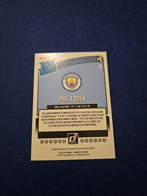 2018-19 Panini Donruss Phil Foden Rated Rookie RC #179 | eBay